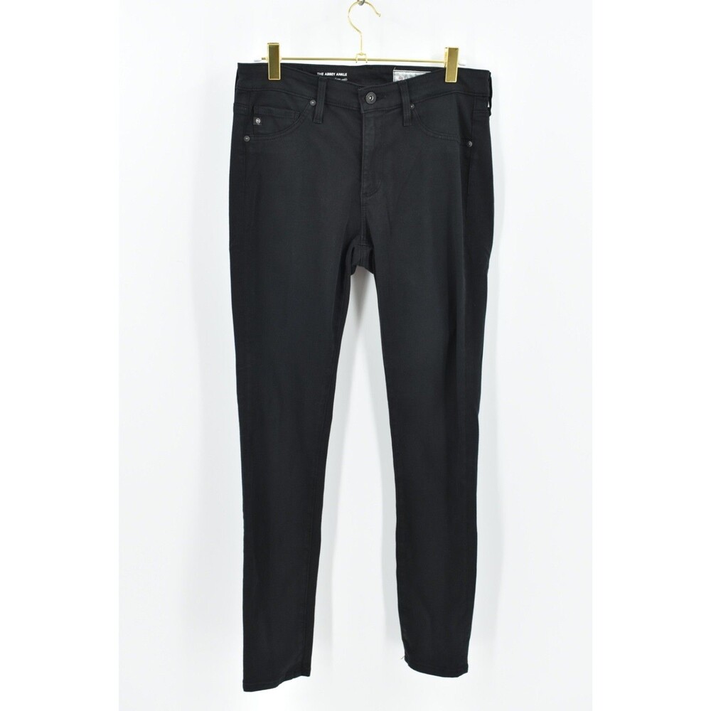 AG Adriano Goldschmied Womens 27R The Abbey Ankle Black Sateen Skinny Jeans